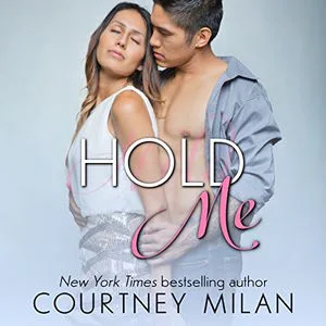 Hold Me photo cover shows an Asian man embracing a Latina with long hair from behind