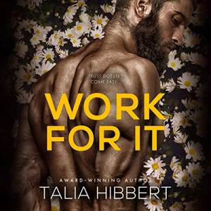 The Work for It audiobook cover shows the back of a shirtless bearded man