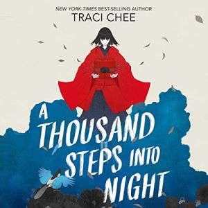 Cover of A Thousand Steps into Night is an abstract illustration of a black-haired Asian person in a billowing red robe 