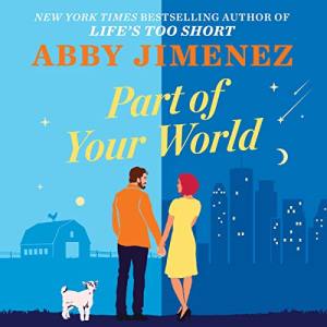 Part of Your World (illustrated cover is divided into two halfs, one rural with a white bearded guy with a baby goat, the other half urban with a red-haired white woman, they are holding hands)