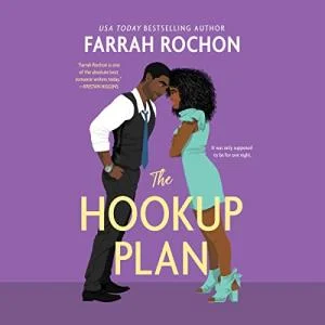 The Hookup Plan audiobook cover showing a Black man and a Black woman opposing each other, their foreheads touching