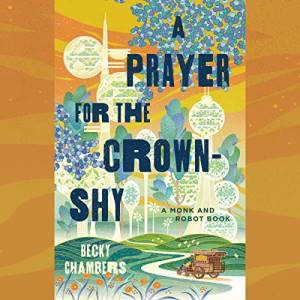 The book cover of A Prayer for the Crown-Shy shows a whimsical image of a landscape with trees and a path with a cart on it