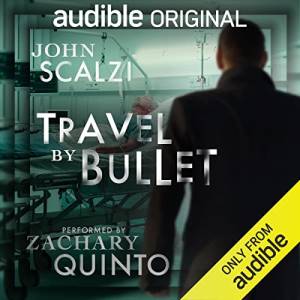 The photo cover of Travel by Bullet shows a dark figure in the foreground and a white person in a hospital bed in the background