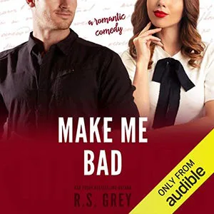 Make Me Bad audiobook cover showing a white man and woman standing next to each other while looking at one another