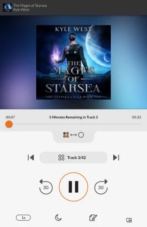 Screenshot of the Audiobooks com player