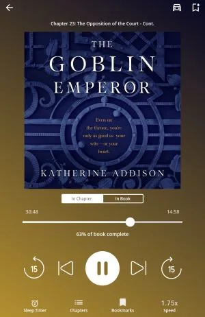 Screenshot of the Hoopla audiobook player