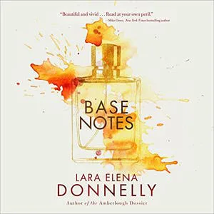 The Base Notes cover shows an illustrated perfume bottle with yellow and orange liquid on a white background