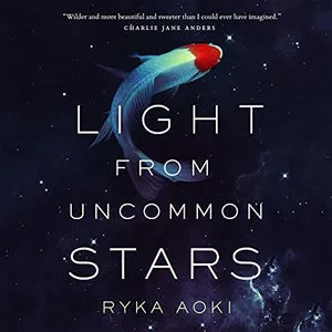 Light from Uncommon Stars audiobook cover shows a Koi swimming through what looks like the universe