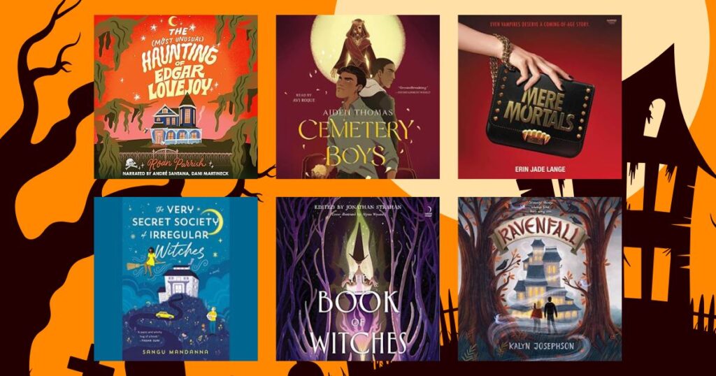 13 Spooky Audiobooks for Halloween that are Perfect If You Scare Easy 3 Cover collage of spooky audiobooks for halloween