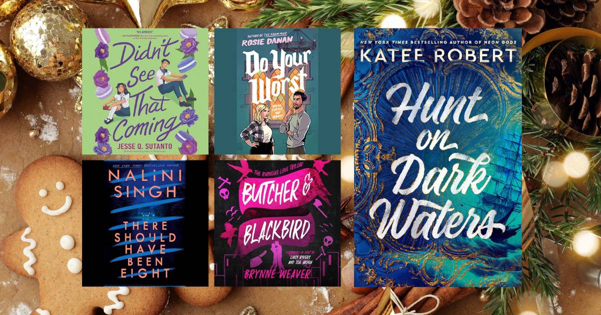 Collage showing the audiobook covers of all December recommendations