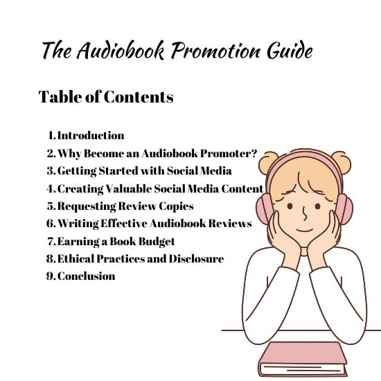 Table of Contents of The Audiobook Promotion Guide