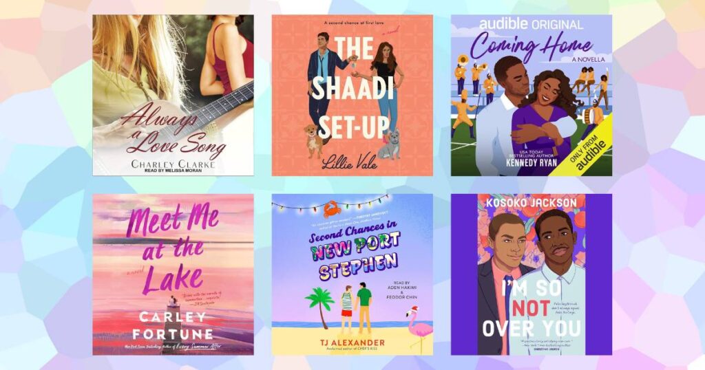 A collage of audiobook covers for Second Chance Romance books