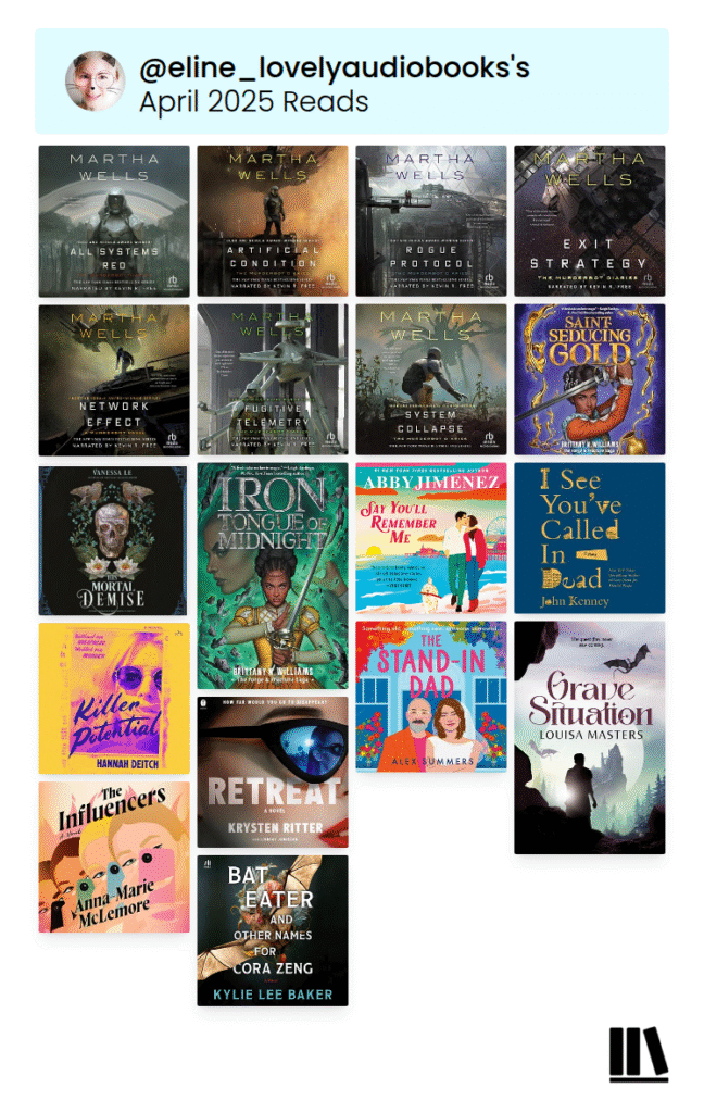 My Favorite Audiobook Releases in Spring 2025 3 The Storygraph Wrap-up graphic of my May listens