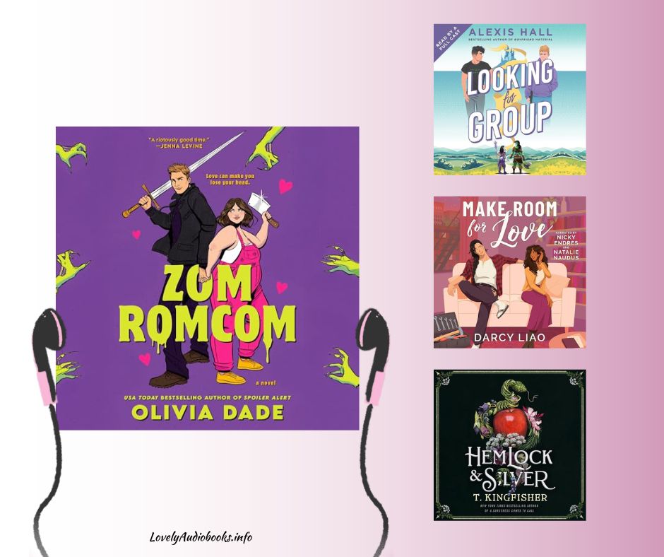 Overview of great new audiobooks in August 2025: Zomromcom, Looking for Group, Make Room for Love, Hemlock and Silver